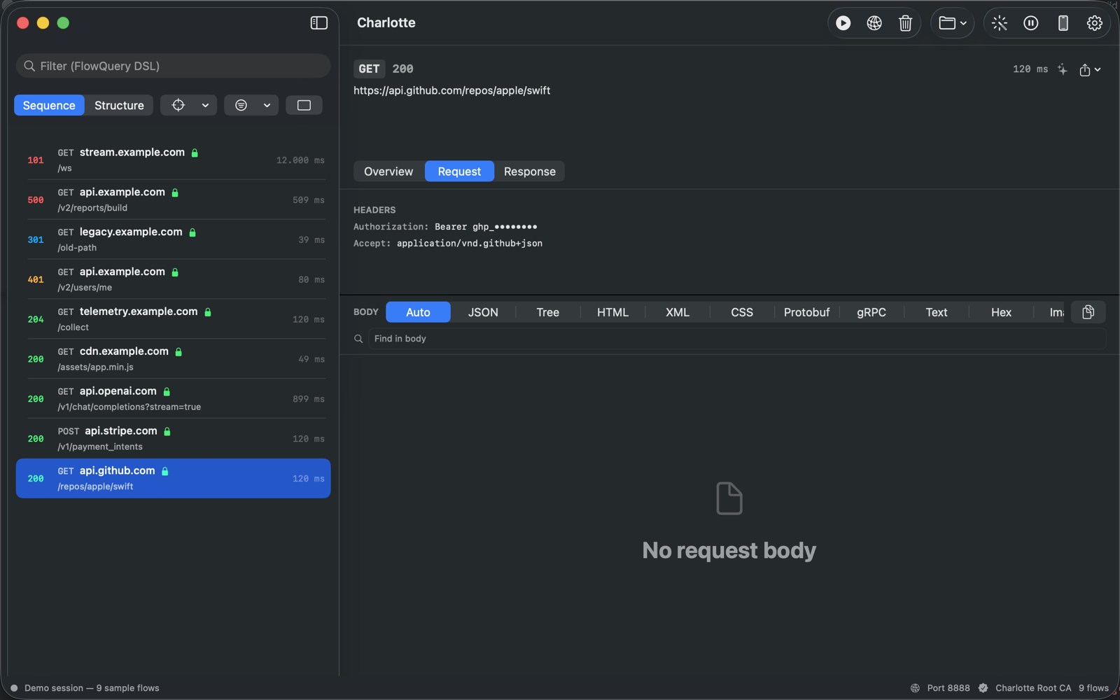 Charlotte app window